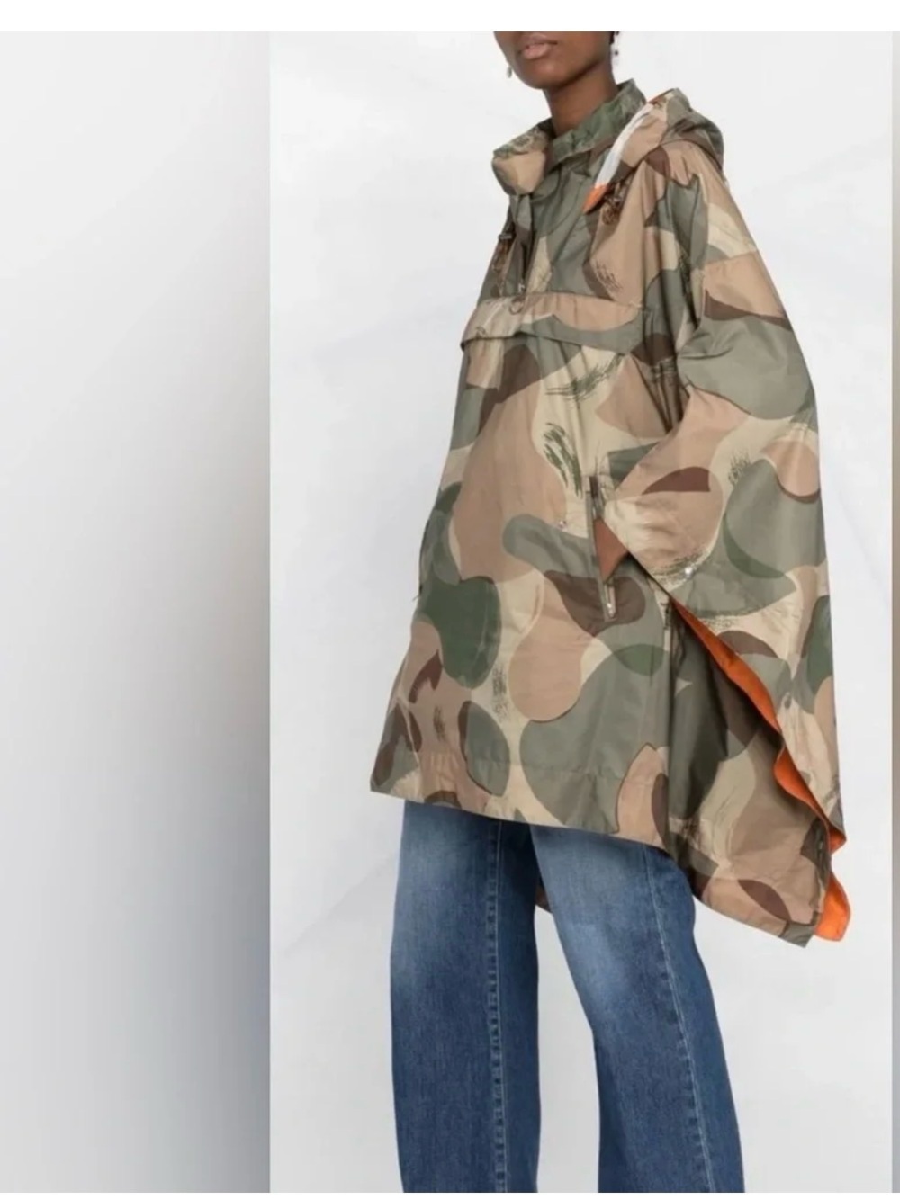 Polo by Ralph Lauren Camo Hooded Rain Poncho with Orange Lining